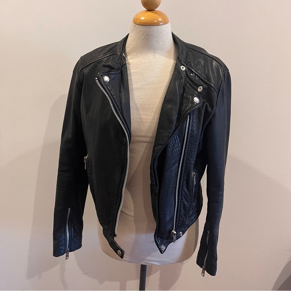 Topshop Real Leather motorcycle jacket size 6